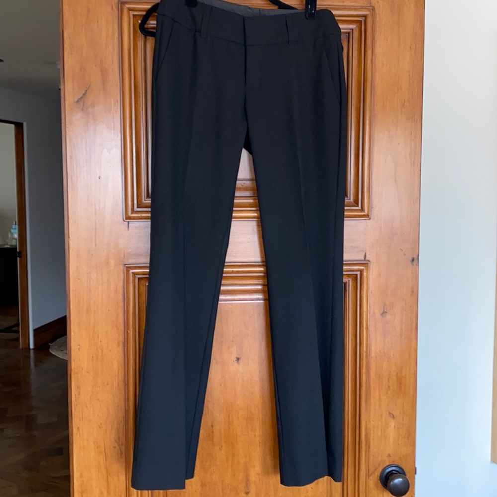 Black straight slight flair slacks